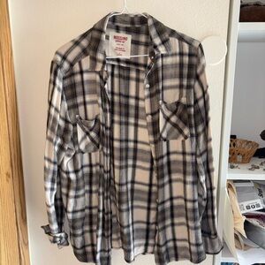 Mossimo Supply Co. Black and Cream Plaid Shirt